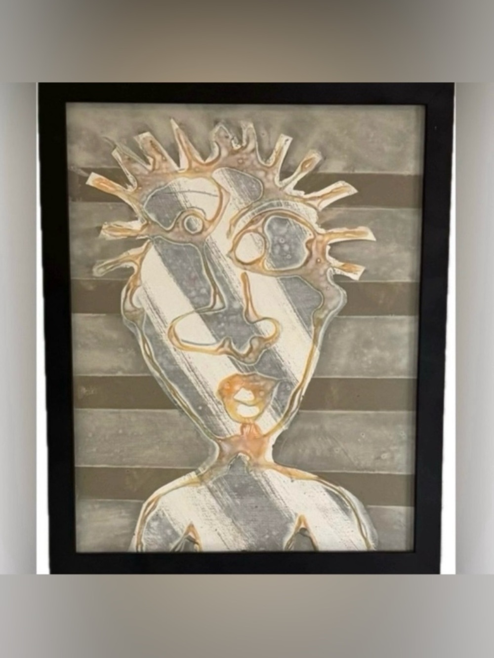 Original Modern Fine Art DAN SAYLES Painting Signed Framed ABSTRACT PORTRAITURE